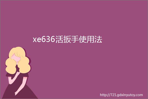 xe636活扳手使用法